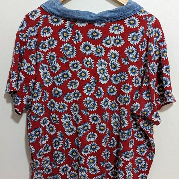 Cute Floral Venezia Jeans Red Daisy Top - Picture 2 of 4